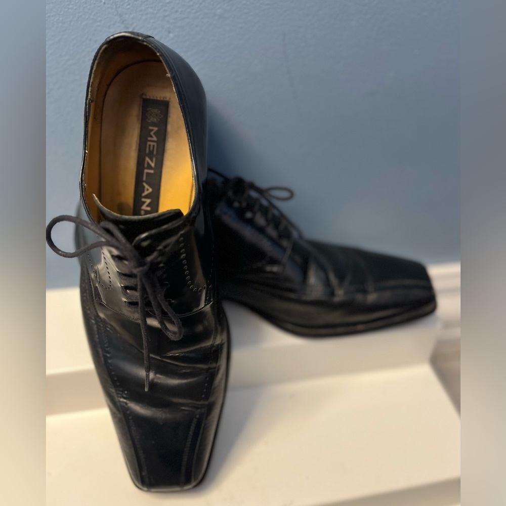 Mezlan Mens Black Leather Lace Up Shoes in Great Condition!! - Picture 3 of 12